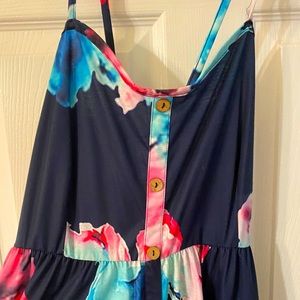 Navy Blue Floral Sundress